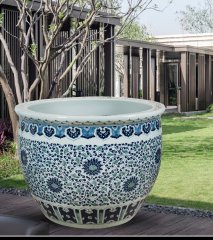 Wholesale Luxury Large Chinese Hand Painted Blue and White Porcelain Ceramic Flower Pots Planter