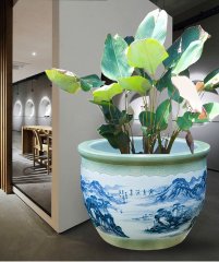 Wholesale Luxury Large Chinese Hand Painted Blue and White Porcelain Ceramic Flower Pots Planter