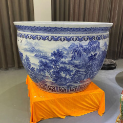 Wholesale Luxury Large Chinese Hand Painted Blue and White Porcelain Ceramic Flower Pots Planter