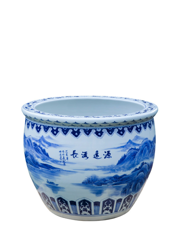 Wholesale Luxury Large Chinese Hand Painted Blue and White Porcelain Ceramic Flower Pots Planter