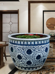 Wholesale Luxury Large Chinese Hand Painted Blue and White Porcelain Ceramic Flower Pots Planter