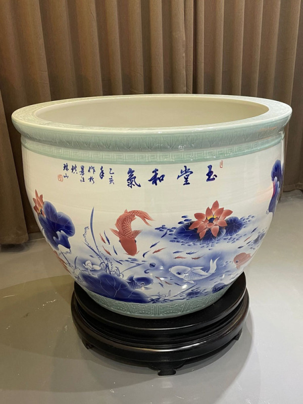 Wholesale Luxury Large Chinese Hand Painted Blue and White Porcelain Ceramic Flower Pots Planter