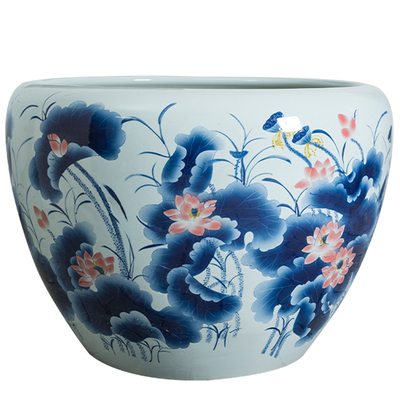 Wholesale Luxury Large Chinese Hand Painted Blue and White Porcelain Ceramic Flower Pots Planter