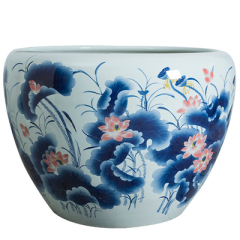 Wholesale Luxury Large Chinese Hand Painted Blue and White Porcelain Ceramic Flower Pots Planter