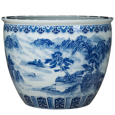 Wholesale Luxury Large Chinese Hand Painted Blue and White Porcelain Ceramic Flower Pots Planter