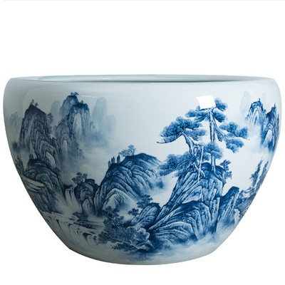 Wholesale Luxury Large Chinese Hand Painted Blue and White Porcelain Ceramic Flower Pots Planter