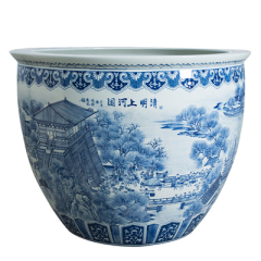 Wholesale Luxury Large Chinese Hand Painted Blue and White Porcelain Ceramic Flower Pots Planter