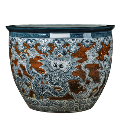 Wholesale Luxury Large Chinese Hand Painted Blue and White Porcelain Ceramic Flower Pots Planter
