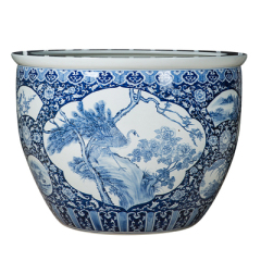 Wholesale Luxury Large Chinese Hand Painted Blue and White Porcelain Ceramic Flower Pots Planter