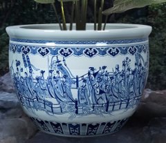 Wholesale Luxury Large Chinese Hand Painted Blue and White Porcelain Ceramic Flower Pots Planter
