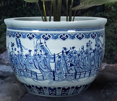 Wholesale Luxury Large Chinese Hand Painted Blue and White Porcelain Ceramic Flower Pots Planter