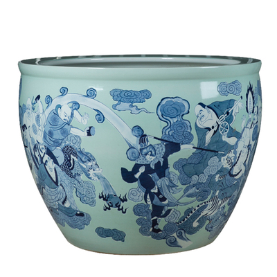 Wholesale Luxury Large Chinese Hand Painted Blue and White Porcelain Ceramic Flower Pots Planter