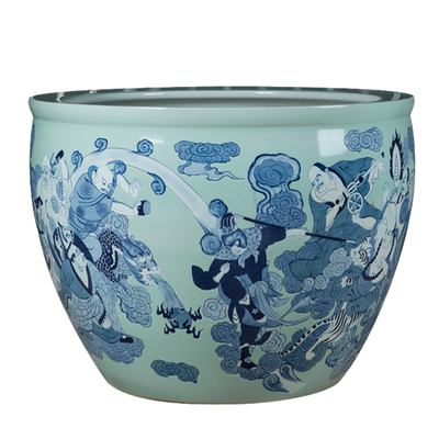 Wholesale Luxury Large Chinese Hand Painted Blue and White Porcelain Ceramic Flower Pots Planter