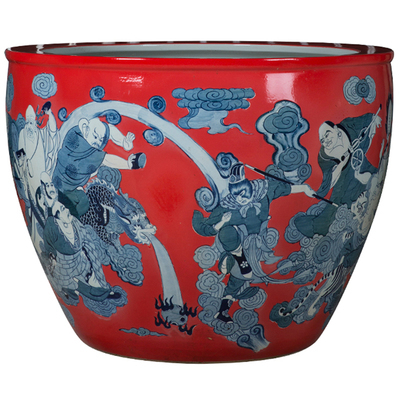 Wholesale Luxury Large Chinese Hand Painted Blue and White Porcelain Ceramic Flower Pots Planter