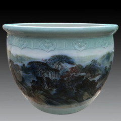 Wholesale Luxury Large Chinese Hand Painted Blue and White Porcelain Ceramic Flower Pots Planter