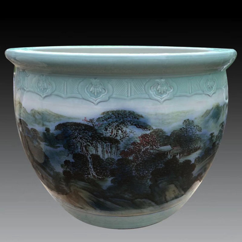 Wholesale Luxury Large Chinese Hand Painted Blue and White Porcelain Ceramic Flower Pots Planter