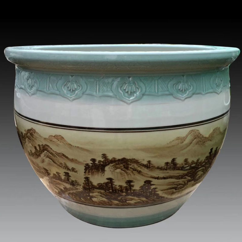 Wholesale Luxury Large Chinese Hand Painted Blue and White Porcelain Ceramic Flower Pots Planter