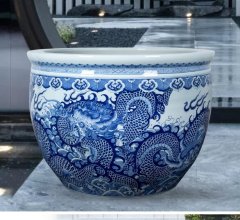 Wholesale Luxury Large Chinese Hand Painted Blue and White Porcelain Ceramic Flower Pots Planter
