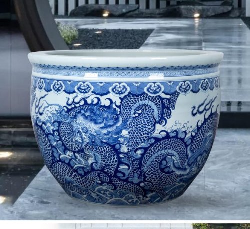 Wholesale Luxury Large Chinese Hand Painted Blue and White Porcelain Ceramic Flower Pots Planter