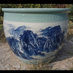 Wholesale Luxury Large Chinese Hand Painted Blue and White Porcelain Ceramic Flower Pots Planter