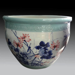 Wholesale Luxury Large Chinese Hand Painted Blue and White Porcelain Ceramic Flower Pots Planter