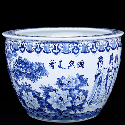Wholesale Luxury Large Chinese Hand Painted Blue and White Porcelain Ceramic Flower Pots Planter