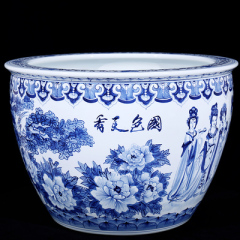 Wholesale Luxury Large Chinese Hand Painted Blue and White Porcelain Ceramic Flower Pots Planter