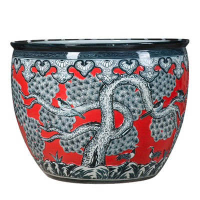 Wholesale Luxury Large Chinese Hand Painted Blue and White Porcelain Ceramic Flower Pots Planter