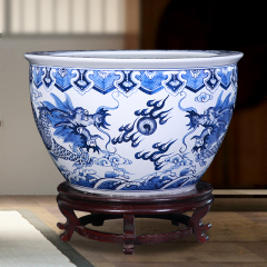 Wholesale Luxury Large Chinese Hand Painted Blue and White Porcelain Ceramic Flower Pots Planter