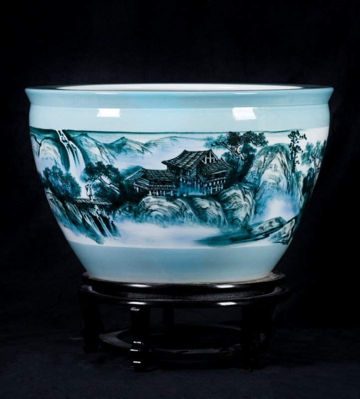 Wholesale Luxury Large Chinese Hand Painted Blue and White Porcelain Ceramic Flower Pots Planter