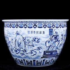 Wholesale Luxury Large Chinese Hand Painted Blue and White Porcelain Ceramic Flower Pots Planter