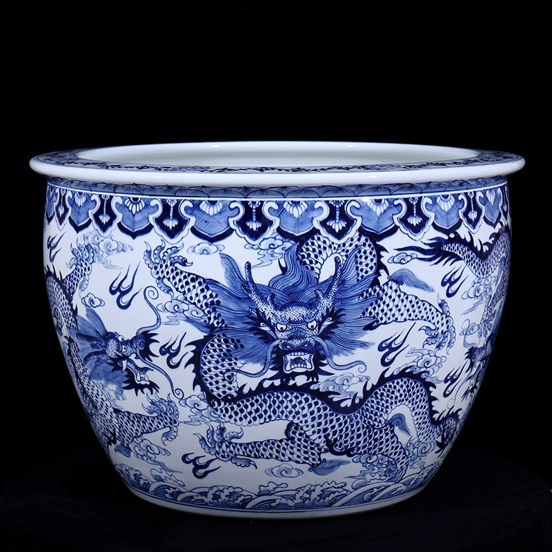 Wholesale Luxury Large Chinese Hand Painted Blue and White Porcelain Ceramic Flower Pots Planter
