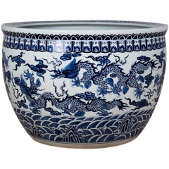 Wholesale Luxury Large Chinese Hand Painted Blue and White Porcelain Ceramic Flower Pots Planter