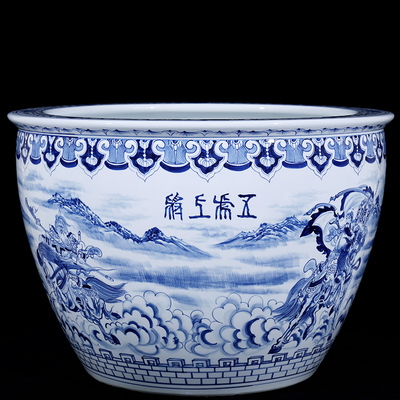 Wholesale Luxury Large Chinese Hand Painted Blue and White Porcelain Ceramic Flower Pots Planter