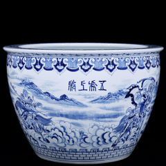 Wholesale Luxury Large Chinese Hand Painted Blue and White Porcelain Ceramic Flower Pots Planter