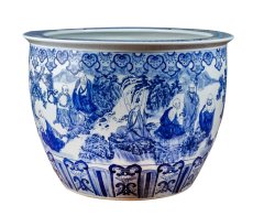 Wholesale Luxury Large Chinese Hand Painted Blue and White Porcelain Ceramic Flower Pots Planter