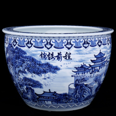 Wholesale Luxury Large Chinese Hand Painted Blue and White Porcelain Ceramic Flower Pots Planter