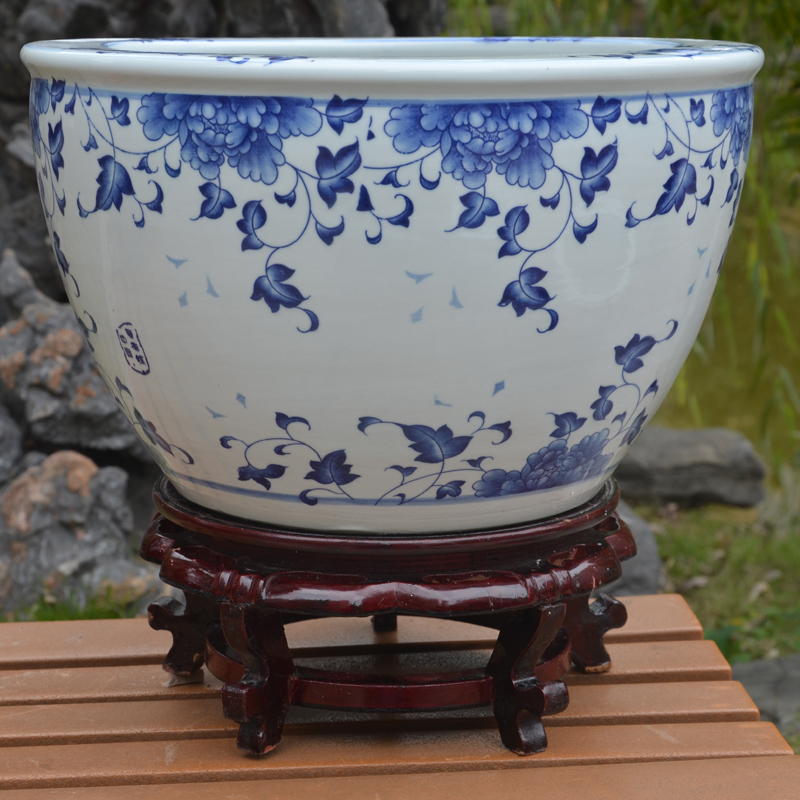 Wholesale Luxury Large Chinese Hand Painted Blue and White Porcelain Ceramic Flower Pots Planter