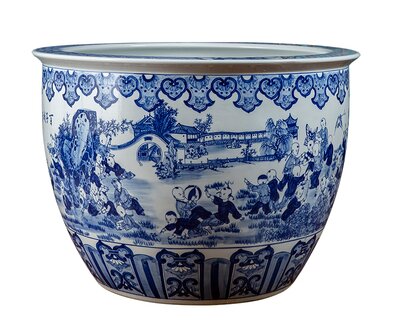 Wholesale Luxury Large Chinese Hand Painted Blue and White Porcelain Ceramic Flower Pots Planter