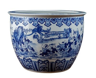 Wholesale Luxury Large Chinese Hand Painted Blue and White Porcelain Ceramic Flower Pots Planter