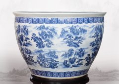 Wholesale Luxury Large Chinese Hand Painted Blue and White Porcelain Ceramic Flower Pots Planter