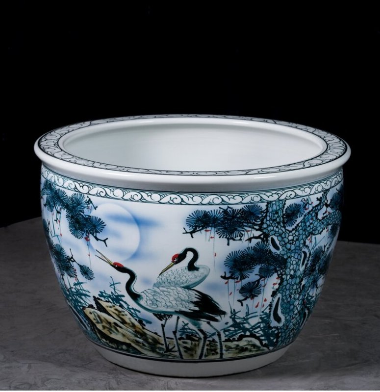 Wholesale Luxury Large Chinese Hand Painted Blue and White Porcelain Ceramic Flower Pots Planter