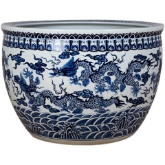 Wholesale Luxury Large Chinese Hand Painted Blue and White Porcelain Ceramic Flower Pots Planter