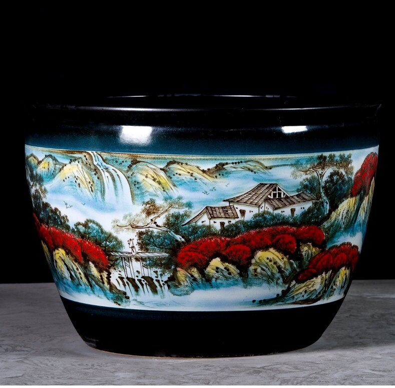Wholesale Luxury Large Chinese Hand Painted Blue and White Porcelain Ceramic Flower Pots Planter