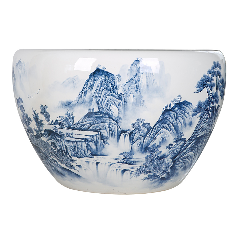Wholesale Luxury Large Chinese Hand Painted Blue and White Porcelain Ceramic Flower Pots Planter