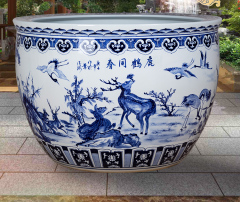 Wholesale Luxury Large Chinese Hand Painted Blue and White Porcelain Ceramic Flower Pots Planter