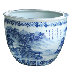 Wholesale Luxury Large Chinese Hand Painted Blue and White Porcelain Ceramic Flower Pots Planter