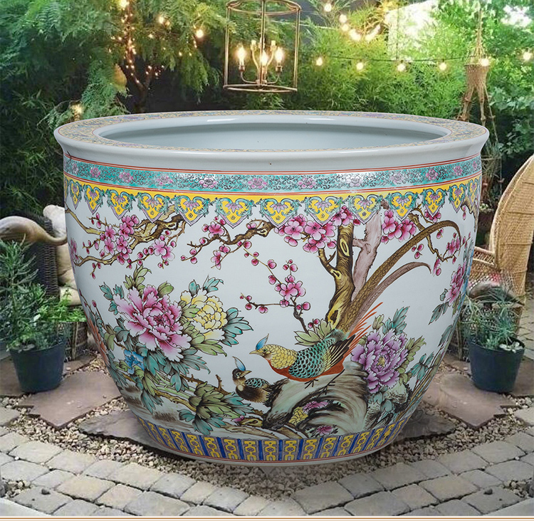 Wholesale Luxury Large Chinese Hand Painted Blue and White Porcelain Ceramic Flower Pots Planter