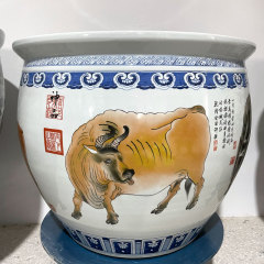 Wholesale Luxury Large Chinese Hand Painted Blue and White Porcelain Ceramic Flower Pots Planter