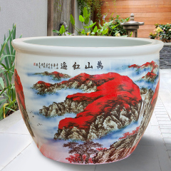 Wholesale Luxury Large Chinese Hand Painted Blue and White Porcelain Ceramic Flower Pots Planter